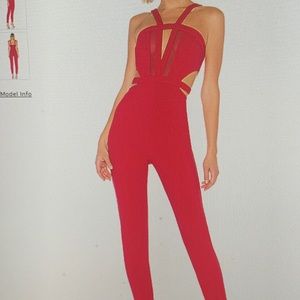 Hot pink Revolve jumpsuit